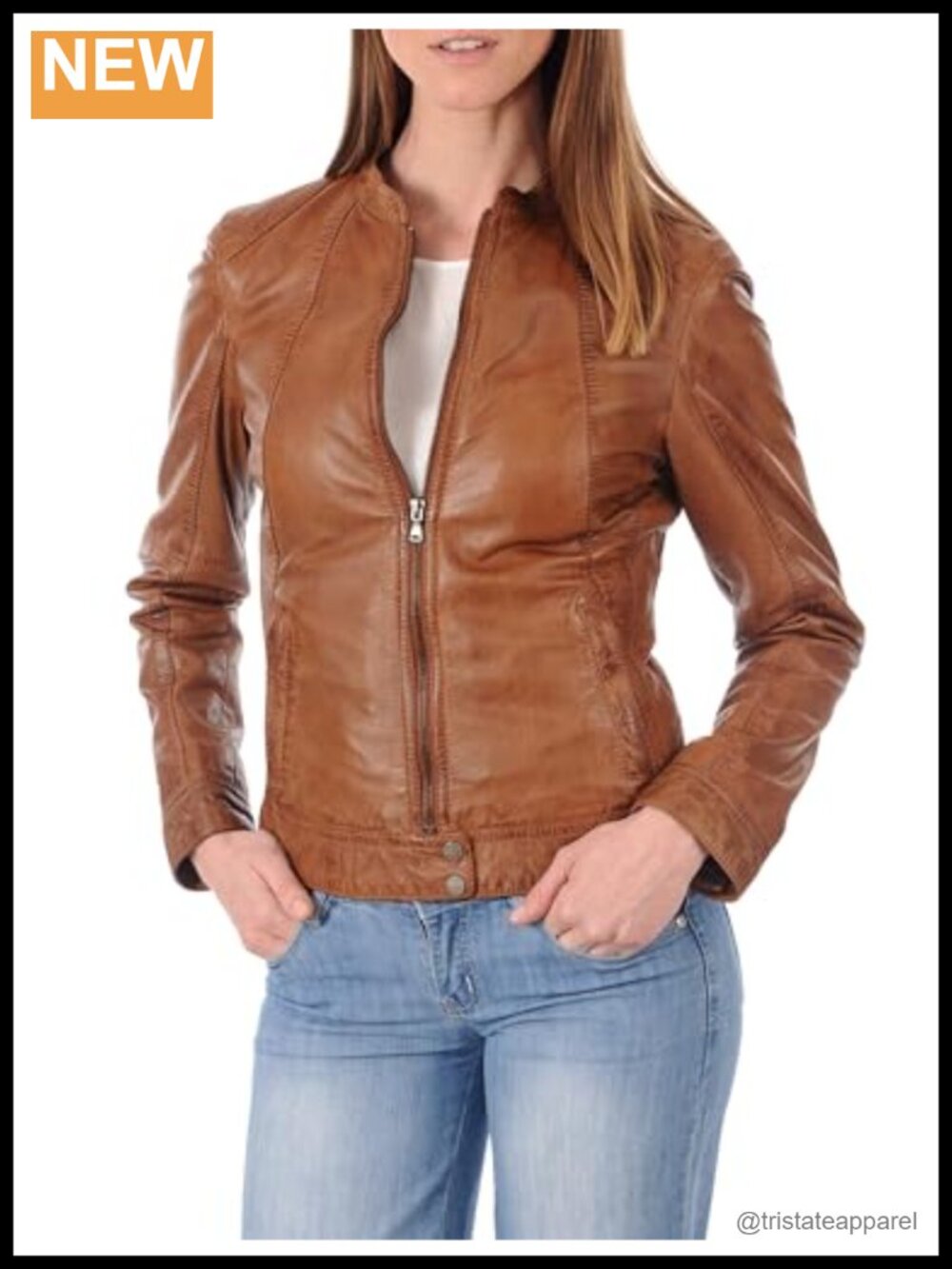 Women's Real Lambskin Leather Bomber Biker Jacket